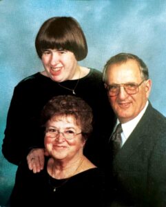 Archival studio photo of the Bauer family.